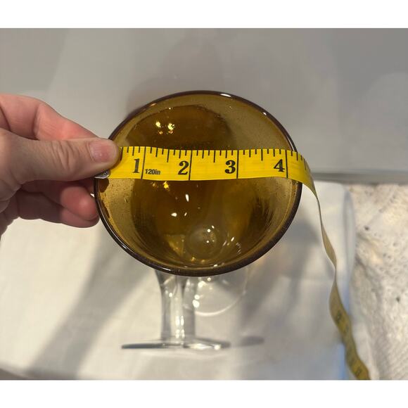 Artland Iris Amber Brown Gold Water Wine Goblet Glasses Hand Crafted 8” Set of 2 - Picture 5 of 8